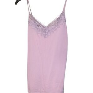 Loft Dusty pink Lace Trim tank top XS